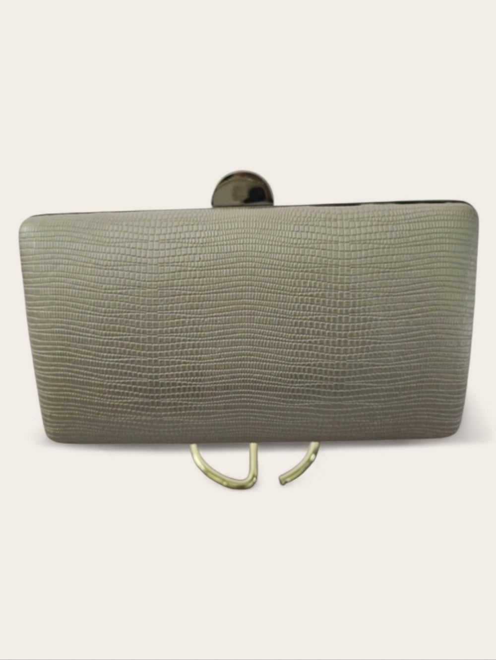 La Regale Elegant Ivory Faux Leather Clutch Evening Bag